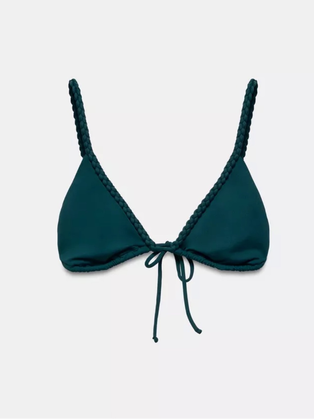 Zara Women’s Braided Tie-Front Bikini Top - Teal